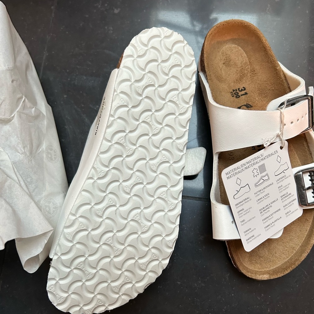 Birkenstock Arizona Kids White Sandals - Picture 3 of 3